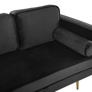 Produs Resigilat Canapea dreapta Re-Bloom Miramas, catifea/metal, 171x79x63 cm, spuma 50 kg/m3, 350 kg, perne incluse, negru - Verificat A - Img 4