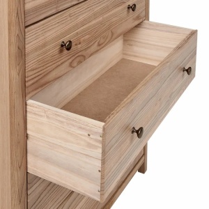 Produs Resigilat Comoda Re-Bloom Salton, 5 sertare, lemn masiv/placaj, 85x39x111 cm, maro - Verificat A - Img 2