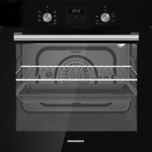 Produs Resigilat CUPTOR INCORPORABIL HEINNER HBO-S568LDTGC-BK, MULTIFINCTIONAL, 56L, 7 FUNCTII, CLASA ENERGETICA A, TIMER DIGITAL, DISPLAY TOUCH+BUTOANE, GRILL, GATIRE ASISTATA DE VENTILATIE, ILUMINARE, GEAM DUBLU DETASABIL, GRATAR SARMA, TAVA