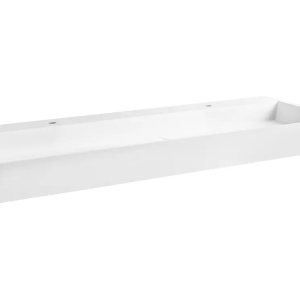 Produs Resigilat Lavoar dublu suspendat Re-Bloom Quenko, ceramica, 120x46x12 cm, dreptunghiular, 2 gauri robinet, scurgere 45mm, alb - Verificat A - Img 5