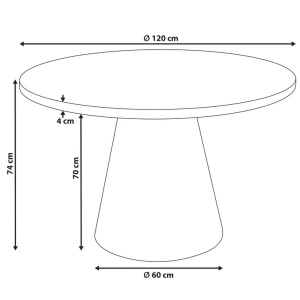 Produs Resigilat Masa de dining Re-Bloom Mere, MDF, 120x120x74 cm, 4 persoane, 120 kg, alb/gri - Verificat A - Img 4