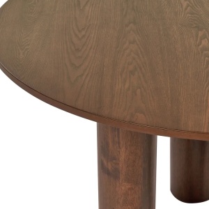 Produs Resigilat Masa de sufragerie rotunda Re-Bloom Orin, MDF/lemn cauciuc, diametru 120 cm, inaltime 76 cm, 4 persoane, 150 kg, maro inchis - Verificat A - Img 6