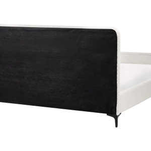 Produs Resigilat Pat matrimonial Re-Bloom Lunan, 160x200 cm, textil/metal/placaj, somiera 26 lamele arc, tablie 167x101 cm, 200 kg, alb - Verificat A - Img 4