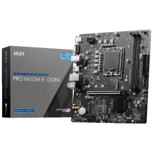 Produs Resigilat Placa de baza MSI PRO H610M-E DDR5 LGA1700 2x DDR5, 1x HDMI 1x VGA, 1x PCIE x16 1x PCIE x1, 1x M.2 4x SATA 6gb/s, mATX