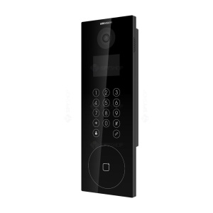 Produs Resigilat Post videointerfon de exterior pentru blocuri Hikvision DS-KD8103-E6, monitor LCD color 3.5-inch, rezolutie 480 × 320, camera video 2MP HD, unghi vizualizare: 120° wide, deschidere cu card si cod pin, capacitate utilizatori: 10000, capaci - Img 2
