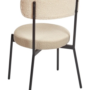 Produs Resigilat Set 2 scaune dining Allison, boucle/otel, 47x52x77 cm, 120 kg, bej deschis si negru - Verificat A - Img 2