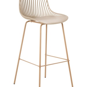 Produs Resigilat Set 4 scaune de bar Re-Bloom Kleve, material sintetic/fier, 46x48x103 cm, 150 kg, bej - Verificat A - Img 6