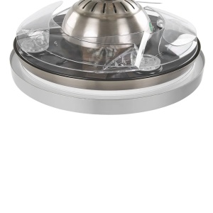 Produs Resigilat Ventilator de tavan cu lumina Re-Bloom Ibar, fier/acrilic, 50x50x55 cm, LED SMD 2835 2880lm 3 temp culoare, 3 viteze, telecomanda, IP20, alb/transparent/argintiu - Verificat A - Img 4