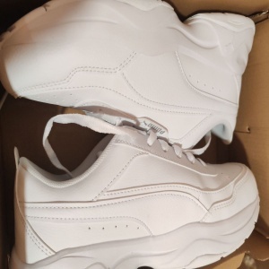 Puma, Pantofi sport din piele ecologica Cilia Mode, Alb, 37.5, Resigilat, Grad A - Img 2