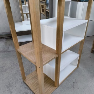 Raft de depozitare Insar by Otto, MDF, natur/alb, 70 x 38 x 199 cm - Img 3