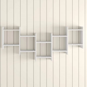 Raft de perete Dillow, lemn fabricat, alb, 64 x 151 x 20 cm