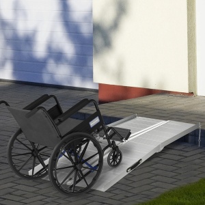 Rampe mobile pentru scaune rulante Re-Bloom, antiaderente, aluminiu, argintiu, 183 x 72 x 5 cm, Resigilat, Grad A - Img 4