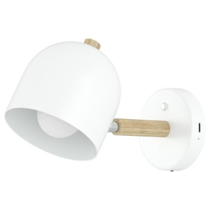 Rea aplica perete cu baterii 12x15x25 cm, LED 2W 89lm 3000K, dimabila 3 trepte, telecomanda, fier mat, reincarcabila USB-C, alba - Verificat A · Re-Bloom