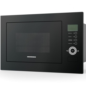 RESIGILAT – CUPTOR CU MICROUNDE INCORPORABIL HEINNER HMW-25BIGBK, 25L, 900W, Grill, Control touch, Display LCD, Sticla Neagra