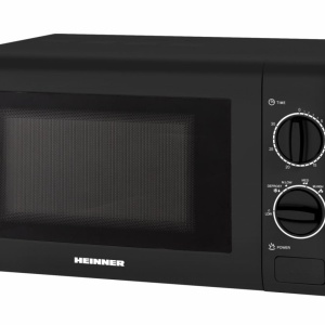 RESIGILAT - CUPTOR CU MICROUNDE HEINNER HMW-20BK2, Putere 700W, Capacitate 20L, Control mecanic, Negru