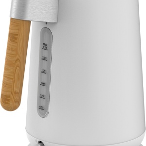 RESIGILAT - Fierbator electric ECG RK 1768 Strix Timber White, 1.7 litri, 2200 W, pereti dubli, otel inoxidabil si elemente din lemn, alb - Img 4