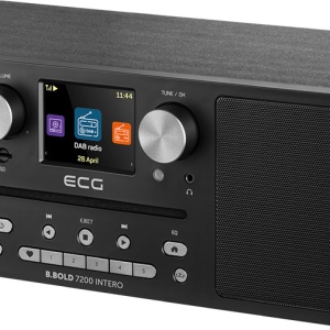 RESIGILAT -Internet radio ECG B.BOLD 7200 Intero Black, FM + DAB, stereo 2 × 10 W, CD audio si MP3, Bluetooth, USB, carcasa lemn, negru - Img 3