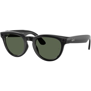 RESIGILAT Ochelari Smart Ray-Ban Meta Headliner, Low Bridge Fit, 32 GB stocare, Camera Foto 12mp, 5 microfoane, difuzoare, Wifi 6, Meta AI, Standard, Verde, Negru-Lucios