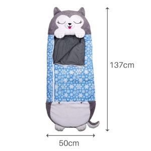 Sac de dormit 2 in 1 husky Kodiak, Pliabil, Portabil,137x50cm, Gri, 3-8 ani, WJ6141-D - Img 4