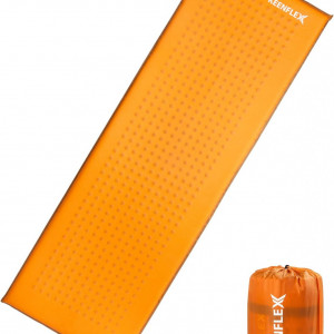 Saltea pentru camping KeenFlex, plastic, portocaliu, 195 x 64 x 4 cm