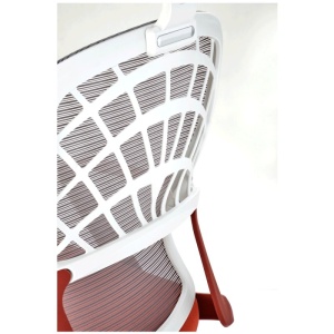 Scaun birou egonomic HM Vesuvio 2, mesh, mecanism balans, baza polipropilena, suport lombar, 120 kg, rosu /gri/alb - Img 3
