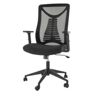 Scaun birou egonomic SL Q330R, mesh, respirabil, cotiere reglabile, mecanism inclinare, 110 kg, negru - Img 1