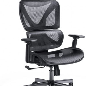 Scaun de birou ergonomic NOBLEWELL, plasa respirabila/burete, negru, 45.72 x 72.39 x 115 cm - Img 1