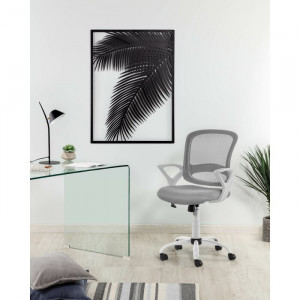 Scaun de birou pivotant, alb/gri, 58 x 67 cm - Img 5