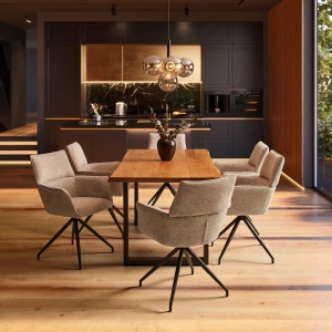 Scaun din textil Paolo, gri - Img 3