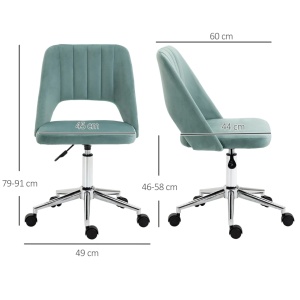 Scaun ergonomic pentru birou, otel/poliester/nylon, verde petrol/argintiu, 49 x 54 x 79-91 cm, Resigilat, Grad A - Img 3