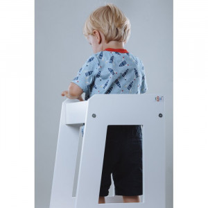Scaun reglabil pentru copii Felix by Tissi, lemn masiv, alb, 40 x 81 x 39 cm - Img 6