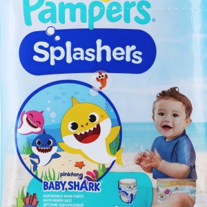 Scutece chilotel pentru apa Pampers Splashers Baby Shark Marimea 3, 6-11 kg, 12 buc, Resigilat, Grad A