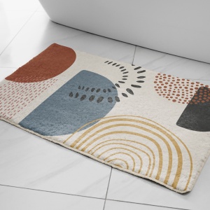 Set 2 covorase de baie Ella Home Visual, poliester, multicolor, 50x80cm si 50x100cm