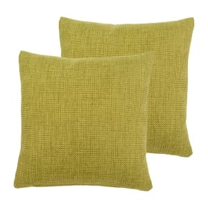 Set 2 fete de perna Dallas, poliester, verde lime, 40 x 40 cm