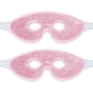 Set 2 Masti de fata si ochi cu gel rece sau caldut pentru reducerea umflaturilor si cearcanelor, ideal pentru relaxare, alinarea durerilor de cap si ingrijirea pielii, spa facial, roz, Navaris Active, Resigilat, Grad A