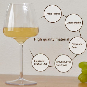 Set 2 pahare pentru vin MICHLEY, plastic, transparent, 23 x 9,1 x 6,8 cm - Img 4