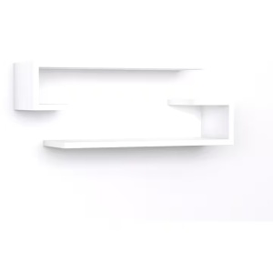 Set 2 rafturi de perete 60x19.6x15 cm, PAL 18mm melaminat 100%, alb - Verificat A · Re-Bloom