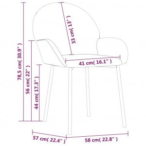 Set 2 scaune Milledgeville ,  piele ecologica/metal, gri inchis ,  58 x 57 x 78,5 cm 