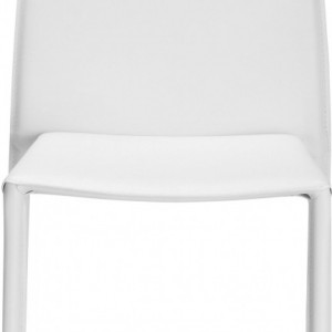 Set 2 scaune Solene, tapițate, metal/ piele ecologică, alb - Img 2