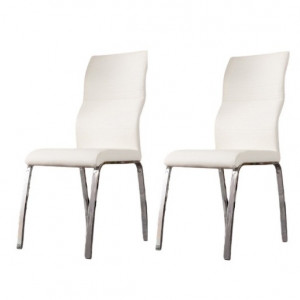 Set 2 scaune tapițate Strout, alb, 100cm H x 60cm W x 60cm D - Img 1