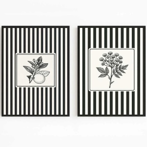Set 2 tablouri decorative MDF/lemn masiv, 2x50x70 cm, design modern minimalist, alb/gri/negru - Verificat A · Re-Bloom - Img 1