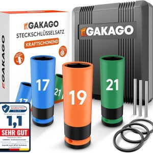  Set Chei Tubulare cu Protectie Gakago, 17mm /19mm /21mm - Pentru Schimbarea Rotilor Fara Zgarieturi
