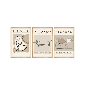 Set 3 tablouri decorative cu rama, 3x30x40 cm, MDF 3mm, cadru lemn masiv 2 cm, multicolor - Verificat A · Re-Bloom