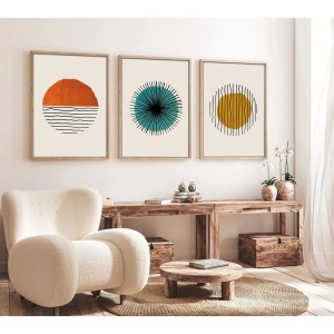 Set 3 tablouri decorative MDF/lemn masiv, 3x50x70 cm, MDF 3mm, cadru lemn masiv 2.5 cm, multicolor - Verificat A · Re-Bloom - Img 4