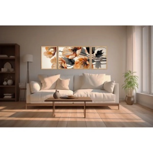 Set 3 tablouri decorative, MDF/lemn, model floral, dimensiuni totale 50x140 cm, multicolor - Verificat A · Re-Bloom - Img 3