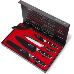 Set 4 cutite de bucatarie, din otel inoxidabil german X50 Ultra +, negru, Resigilat, Grad B - Img 4