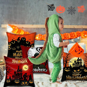 Set de 4 fete de perna de Halloween, poliester, multicolor, 45X45cm