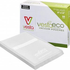 Set 50 de pungi pentru vidat VestaEco, plastic, transparent, 20 X 30 cm