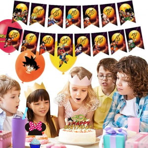 Set aniversar pentru copii BESTZY, latex/hartie, multicolor, 29 piese - Img 2
