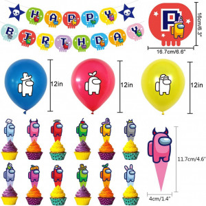 Set aniversar pentru copii Miotlsy, latex/hartie, multicolor, 31 piese - Img 7